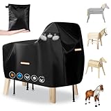 Abdeckung Holzpferd，Robuste 420D Holzpferd Abdeckung Wasserdicht Outdoor，Universal Abdeckplane Holzpferd mit Wasserdichten Streifen,2 Winddichte Schnallen,Holzpferd Zubehör - Holzpferd Schutzhülle