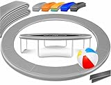 KESSER® - Trampolin Randabdeckung Ø 244 cm, 30cm breit 100% UV-beständig reißfest Federabdeckung inkl. Beachball Hellgrau