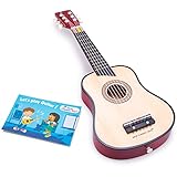 New Classic Toys - 10304 - Musikinstrument - Spielzeug Holzgitarre - Deluxe - Naturell, Kinder (Unisex)