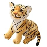 Rongchuang Baby Tiger Kuscheltier,Plüsch Stofftier Kuscheltier Realistische Tigerspielzeug Puppe Heimtextilien für Jungen und Mädchen
