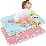 2 Stück Baby Wickelunterlage, Waschbar Säugling Wickelunterlage für Babys und Kleinkinder, Wasserdicht Atmungsaktiv Wiederverwendbare Wickelauflagen Changing Mat für Haustiere Female Elderly,50x70cm