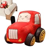 Generisch Traktor Kissen - Niedlicher Traktor Plüschtier Kuscheltier | Weicher Schlafbegleiter Deko für Mädchen Kinder Sammler Kinderzimmer Wohnzimmer Büro Couch