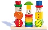 Eichhorn 100073422 Holz Figuren Steckpuzzle, 20-teilig - 3 Stecksäulen mit Steckteilen, hochwertiges Buchenholz ,Made in Germany, für Kinder ab 12 Monaten