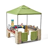 Step2 All Around Playtime Patio Spielhaus | Kunststoff Patio für Kinder mit Küche & Zubehör | Inklusive Sand und Wasserspieltisch | Geeignet für Rollstühle