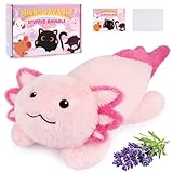 MUFEIRUO Axolotl Plüschtier,13 IN Wärmekissen Stofftier Axolotl Kuscheltier,Erwärmen in der Mikrowelle Wärmendes Gewichtstiere Plüschtier Geschenk für Erwachsene Kinder 3+ Jahre