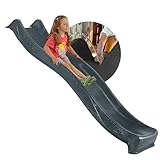 Spielturmking® Kinder Rutsche Outdoor Garten Spielgeräte, Stabile Wasserrutsche für Kinder, Alternative zu Indoor Spielgeräten, 2,30 Meter lang (Anthrazit)