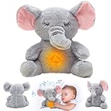 Schlummer Elefanten Kuscheltier, Schlummer Elefanten Kuscheltier mit Herzschlag, Elefanten Kuscheltier mit Atembewegung und Musik, Baby Einschlafhilfe Elefanten, Babyparty Und Neugeborenen Geschenk