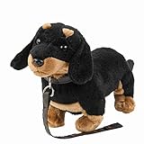 Plüsch Dackel Kuscheltier Hund schwarz braun Stofftier Plüschtier Dachshund 41cm 