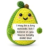 Yoljun Positive Avocado Plüschtier, Avocado Kuscheltier kompakt und tragbar, Pocket Hug für Anti-Stress & Emotionale Unterstützung, Handgehäkeltes Geschenk für Frauen Männer