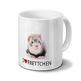 printplanet Tiertasse Frettchen - Tasse mit Tierbild Frettchen - Becher Weiß