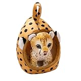 AQCQDQ Leopard Plüschtier, Realistische Löwe Tiger Schwarzer Panther Schneeleopard Plüschtier,Giraffe Plüschtier Plüschtiere,Wurfkissen Flauschiger Spielzeug Geschenk für Kinder (18 cm,Leopard)