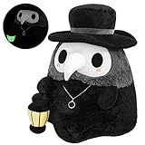 SUPYINI Plague Doctor Plush, Plague Doctor Plüschtier, Luminous Plush Toy Halloween Luminous Plush Stuffed Cosplay Doll Soft Lovely Couple Doll Party Dance Props for Home Collection, 20cm