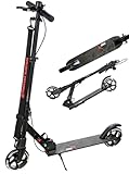 RAVEN Scooter Roller Tretroller Kickscooter für Kinder | klappbar | höhenverstellbar | Tragegurt (Destruct mit Handbremse, 145mm)