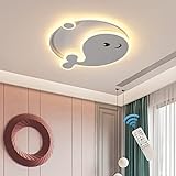 Oninio LED Deckenleuchte Dimmbar, 45W moderne Unterputz-Deckenleuchten mit Fernbedienung, Deckenlampe Cartoon Dolphin Kreative Kronleuchterbeleuchtung für Kinderzimmer Schlafzimmer Wohnzimmer Studie