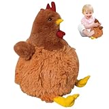 PLLYPE Huhn Plüschtie, 23CM Plüschtier Stofftier Huhn, Simuliertes Tier Huhn Plüschtier, Realistische Huhn Plüschspie, Geschenk für Freunde und Kinder