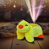 Küken Kuscheltier mit LED Nachtlicht, beruhigende Einschlafhilfe f. Babys & Kinder, weiches Kinderzimmer Schlaflicht, Nachtlampe, ideal a. Stilllicht, Wickellampe, liebevolles Geschenk Mädchen, Jungen