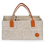HAGOT Baby Windel Caddy Organizer, Wickeltisch Organizer, Tragbarer Wickelorganizer, Wickeltasche Organizer, Faltbarer Filztasche Organizer mit Fächern, für Feuchttücher und Babysachen