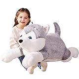 IKASA Groß Husky Stofftier Riesen Kuscheltier,78cm Hund Gross Plüschtier Riesige Flauschige Weich Jumbo Plüsch Spielzeug,Geschenk für Kinder