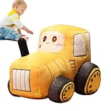 Generisch Traktor Plüschkissen – Weiches, ausgestopftes Kuscheltier | Stofftier Traktor, Dekoratives Wurfkissen für Sofa, Kinderzimmer und Wohnraum