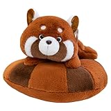 AQCQDQ Waschbär Kuscheltier Waschbär Stofftier auf einem Donut Flauschiger Stofftier Waschbär Panda Kuscheltier Geschenk für Kinder (40cm)