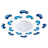 EGLO Deckenlampe Viki 1, 1 flammige Kinderzimmer Wandlampe, Deckenleuchte aus Stahl, Farbe: Blau, Glas: satiniert, weiß, Fassung: E27