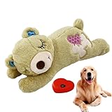 Herzschlag Kuscheltier für Hunde | Plüschbär für Welpenspielzeug | Hundespielzeug Plüschtier Bär mit Herzschlagbox | Verhaltenshilfe Stofftier zur Linderung von Trennungsangst Welpen Zubehör