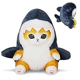 Hai Katze Kuscheltier, 22cm Hai Katze Plüschtier, Shark Cat Plush, Hai Katze Plüschtier, Katzen Kuscheltier, Hai Katze Stofftier, Hai Katze Plüsch Spielzeug, Hai Katze Puppe, Geschenk für Kinder