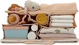 lilibell Windeltasche für Newborn Baby Essentials, Handtaschen Organizer für Eltern, Taschenorganizer mit Fach, Flexibel und Waschbare Wickeltasche für Baby, Ideal für Reisen, Classic M Beige