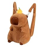 KBIBCK Capybara Rucksack, Capybara Plüschtier Rucksack Kinder, Brauner Cartoon, Plüsch Rucksack Kinder, Plush Backpack, Schulrucksack mit großem Stauraum