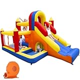 Ballsea Hüpfburg mit Gebläse, verarbeitet - dickere Säulen, und Außenbereich XXL-Kinderspielplatz mit Rutsche, Trampolin, Sicherheitsnetz, EN71 Zertifiziert, für 3-8 Jahre, 371 * 351 * 190CM