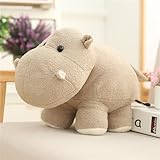 Uixxducc Kuscheltier Kinder Plüschtier Niedlich Elefanten Nilpferd Plüsch Spielzeug Weiche Flauschige Schmusekissen Kinderzimmer Deko Wurfkissen Geschenke (Nilpferd-B,25 cm)