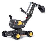 Rolly Toys rollyDigger Volvo EW160 Spielzeugbagger (für Kinder von 3-5 Jahre, Kunststoffbagger, Farbe grau/gelb) 421152, 102 x 43 x 74 cm