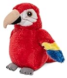 Uni-Toys - Papagei Plushie (rot) - 13 cm (Höhe) - Plüsch-Vogel - Plüschtier, Kuscheltier