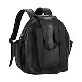 Stilvolle Wickeltasche, Rucksack, Leder, große Kapazität, Reise-Baby-Wickeltasche, Tragetasche für Mama, Papa, Handtasche, Schultertasche, leicht, Schwarz, 16.2' * 13.8' * 6.3', Classic