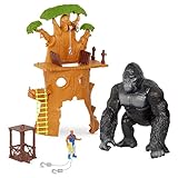 Terra Riesen Gorilla mit Geräuschen Spielzeug Set – Dschungel Expedition Baumhaus, Falltür, Actionfigur, Leiter, Aufzug und mehr – Elektronisches Spielzeug ab 3 Jahren