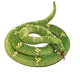 Uixxducc Große Schlange Kuscheltier Plüschtier Schlange Kuschelschlange Realistische Schlange Plüschstofftier Riesige Schlange Stofftier Spielzeug für Kinder (Grün,80cm)