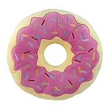 United Labels Donut Kissen rund, Kopfkissen 40 cm, Sofakissen Rosa, Plüsch Dekokissen, lustiges Geschenk für Kinder und Erwachsene