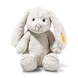 Steiff Kuscheltier Light at Night Hoppie Hase, Süßes Stofftier mit Kunststoffaugen, Kinder, Jungen & Mädchen, Soft Cuddly Friends, Plüschtier 28 cm, Hellgrau, 081026