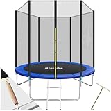 tectake® TÜV geprüftes Gartentrampolin Kinder Trampolin mit Sicherheitsnetz, als Outdoor Spielzeug, Sport Trampolin oder Spielzeug für draußen, Spielplatz für Garten - Ø 244 cm