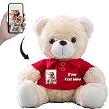 Personalisierter Geschenke Teddybär mit Text+Foto ValentinsGeschenke für sie Geschenke für Männer Weihnachten Geburtstagsgeschenk für Männer Es Mir Leid Geschenke für sie (20cm)