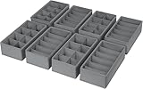 DIMJ Schubladen Organizer Schrank Organizer - 8er Set Pax Organizer, 30 x 15 x 9 cm Ordnungssystem für Kleiderschrank, Kinderkleidung, Socken, Wickelutensilien, Dunkelgrau