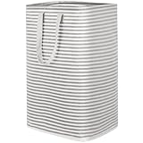 Lifewit 80L Wäschekorb, Großer Wäschesammler, Faltbare Wäschebox, Wasserdichter Wäschesortierer, Aufbewahrungsbox mit Griffen für Kleidung, Handtücher, Spielzeug, Grau