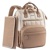 LOVEVOOK Wickelrucksack Groß, Baby Wickeltasche Rucksack Diaper Bag mit Wickelunterlage, Wasserabweisend Babytasche Mommy Wickeltasche Organizer mit Kinderwagengurten für Mama und Papa
