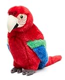 Uni-Toys - Papagei (rot) - 24 cm (Höhe) - Plüsch-Vogel, Ara - Plüschtier, Kuscheltier
