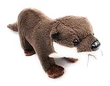 Onwomania Plüschtier Kuscheltier Stoff Tier Otter Wassermarder braun stehend 29 cm