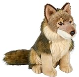 Uni-Toys - Wolf, sitzend - 25 cm (Höhe) - Plüsch-Wolf, Lupus - Plüschtier, Kuscheltier