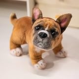 22cm Französische Bulldogge Kuscheltier,Niedlich Französische Bulldogge Stofftier,Simuliertes Tier Hund,Kindliche Gesellschaft Trost Stofftier Spielzeug Geschenke für Jungen Mädchen (Hellbraun)