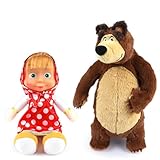 Forninc 2 PCS Masch Kuscheltier und Bär Kuscheltier, Masch Puppe, Bär Puppe, Kuscheltier Bär, Plüschtier Bär, Kinder Geschenk, Plüschtiere für Kinder