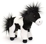 Uni-toys - Pferd schwarz-weiß, stehend - 23 cm (Höhe) - Plüsch-Pferd - Plüschtier, Kuscheltier