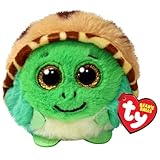 Ty Beanie Balls – Cruiser die Schildkröte mit den goldenen Glitzeraugen, weiche und runde Plüschtiere zum Sammeln – 8 cm – T42549